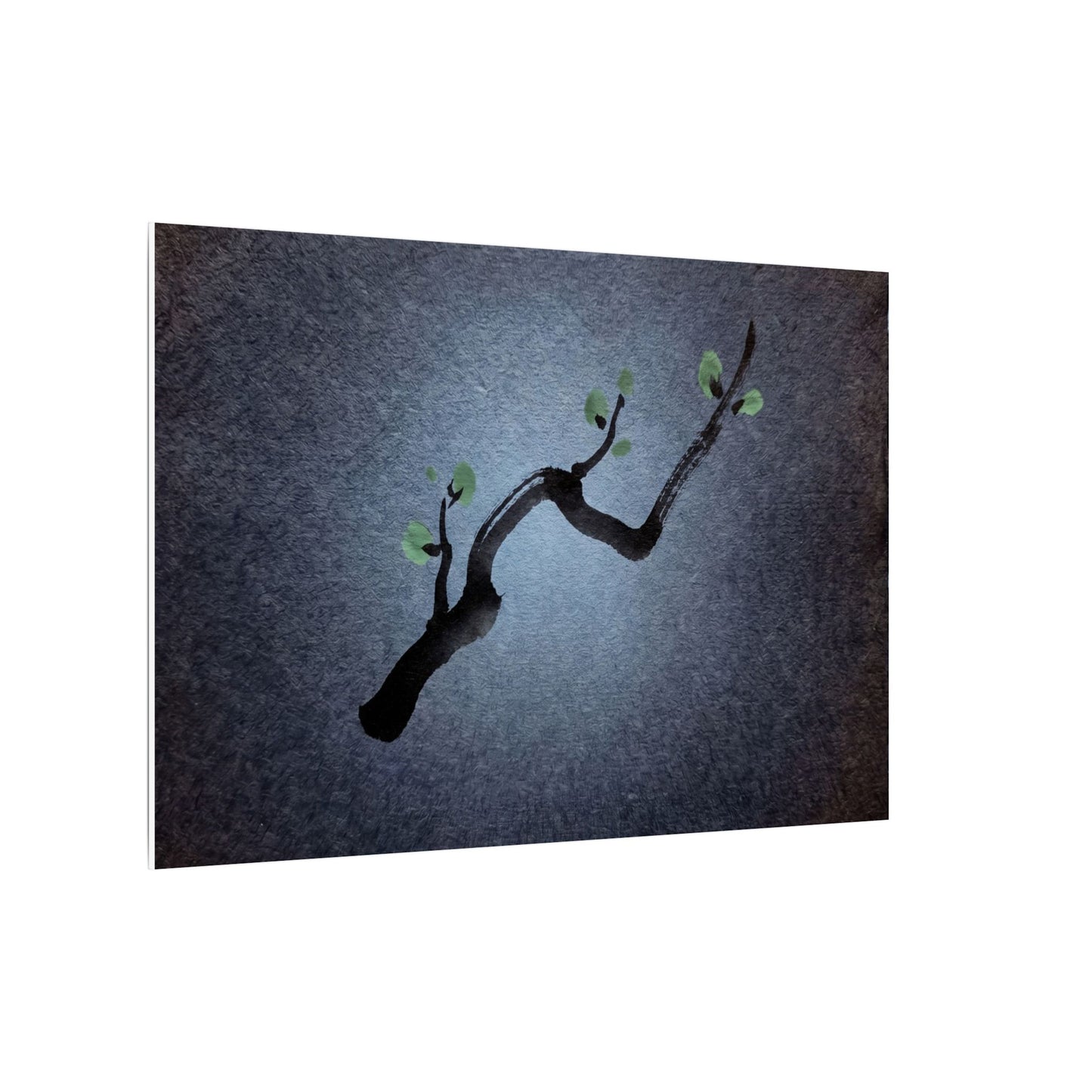 Ink Brushstroke Canvas Art | Spring Dark Japandi Moody Minimal Art