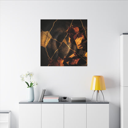 Resilient Shadow Play Canvas Art - Crackle Gold Kintsugi