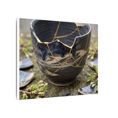 Datsuzoku Ceramic Bowl Canvas Art - Kintsugi Gold Repair