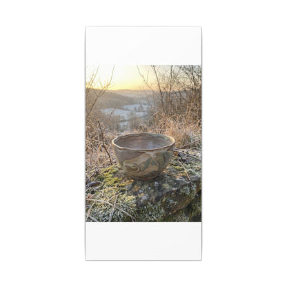 Golden Hour Ceramic Bowl Canvas Art - Japandi Shibui