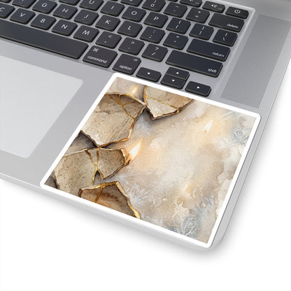 Earthy Broken Pottery Sticker - Watercolor Japandi Art Print