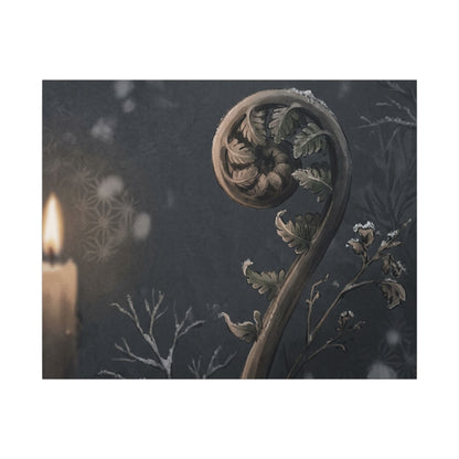 Candlelight Fern Unfurling Canvas Art - Japandi Ma