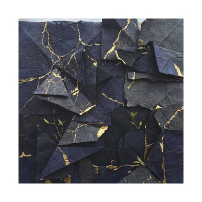 Beautiful Paper Fold Canvas Art - Crackle Gold Kintsugi