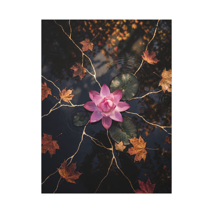 Ma Lotus Flower Canvas Art - Kintsugi Gold Vein