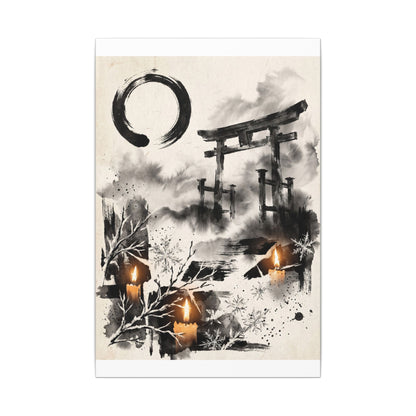 Candlelight Torii Gate Canvas Art - Zen Datsuzoku