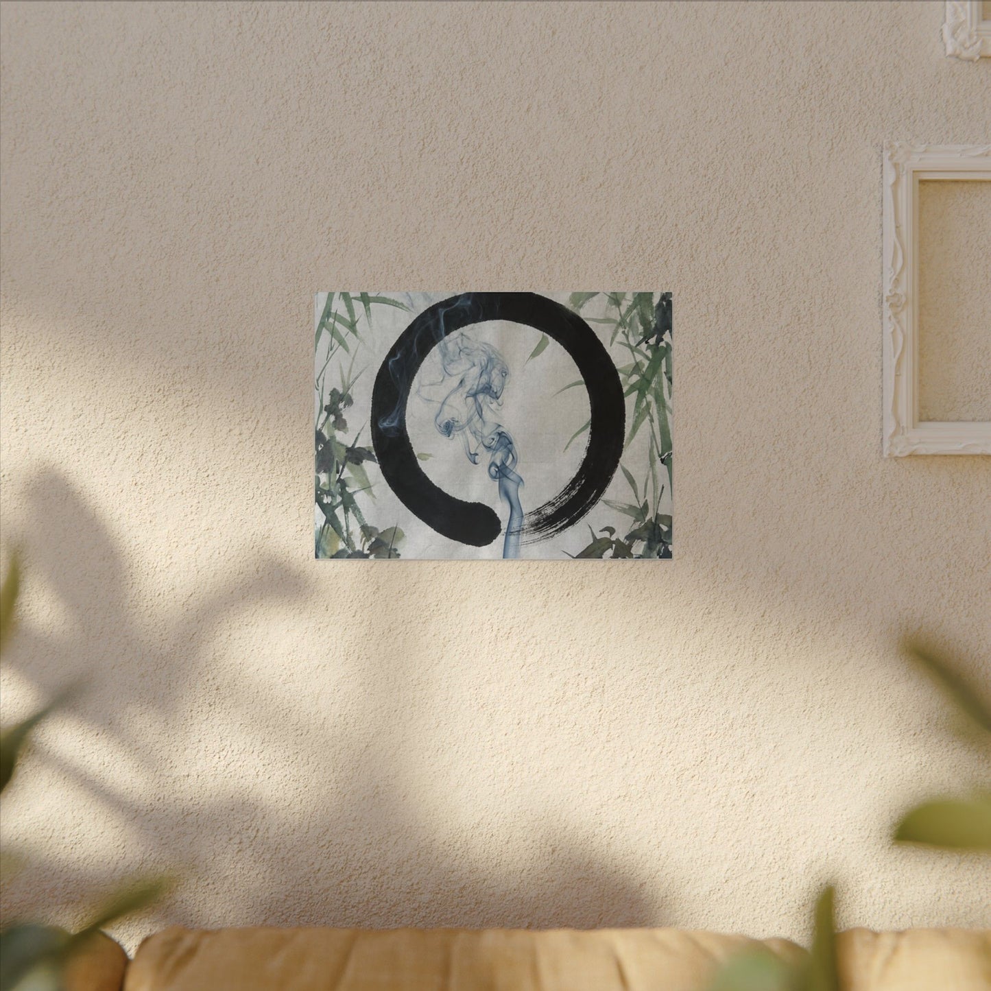 Zen Incense Smoke in Moonlight | Enso Canvas Art
