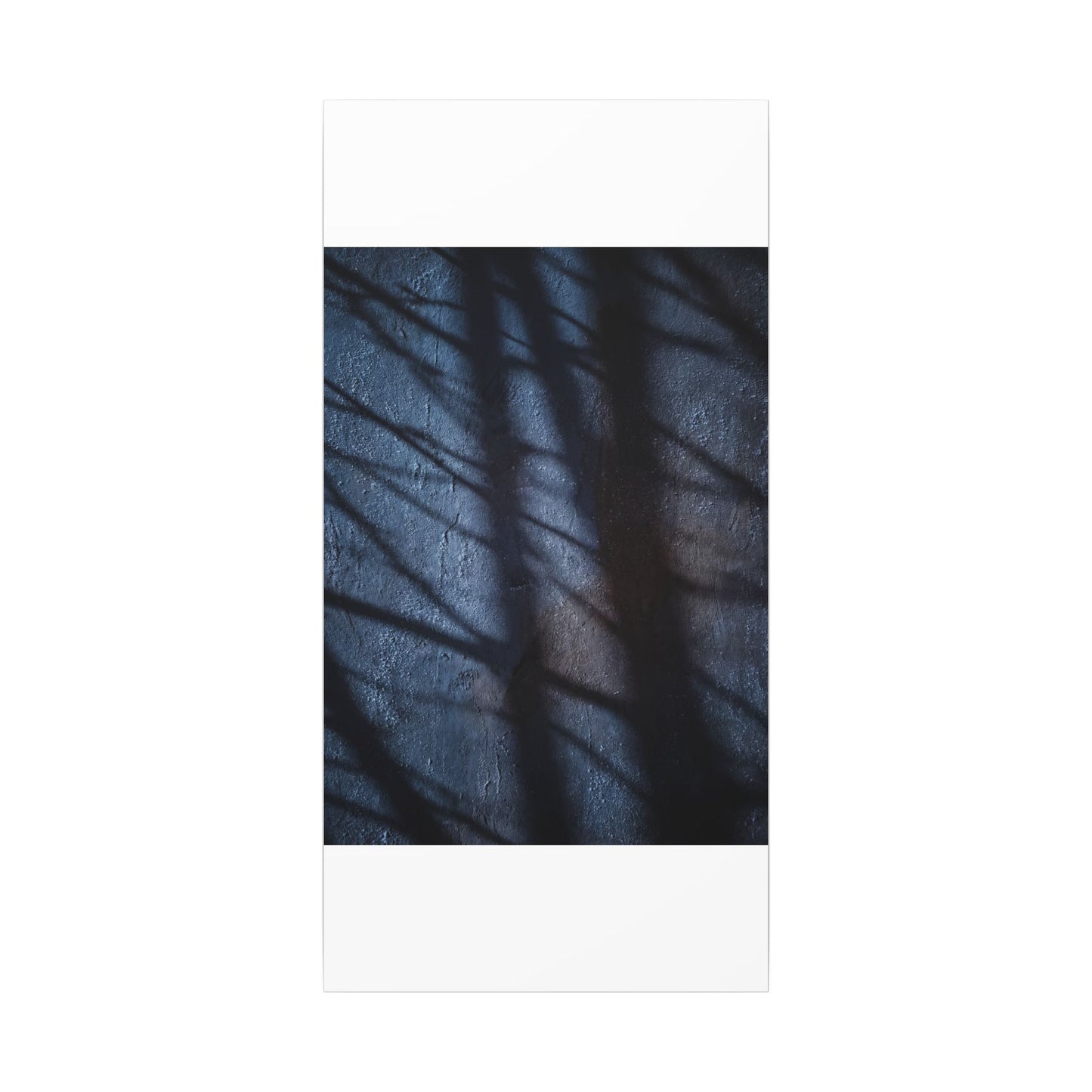 Dark Japandi Shadow Play in Moonlight | Moody Minimal Canvas Art