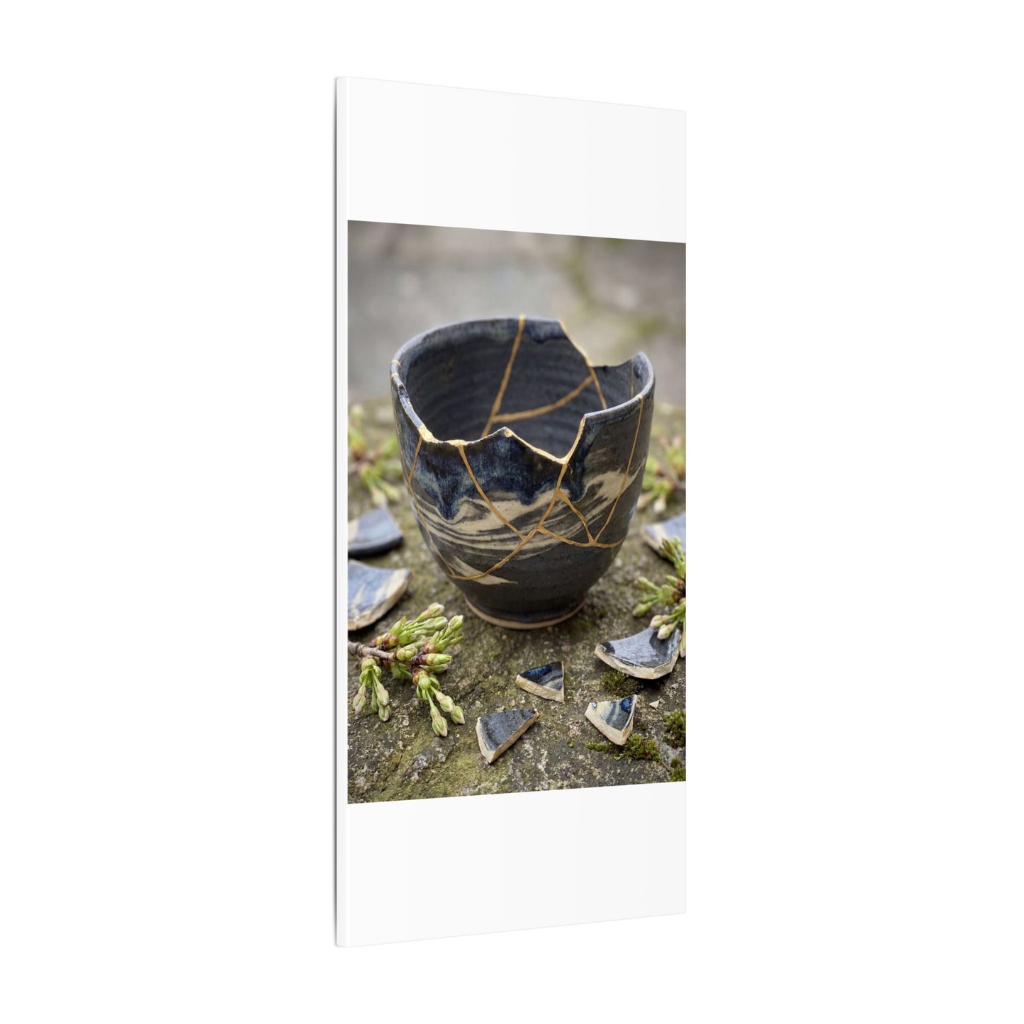 Datsuzoku Ceramic Bowl Canvas Art - Kintsugi Gold Repair