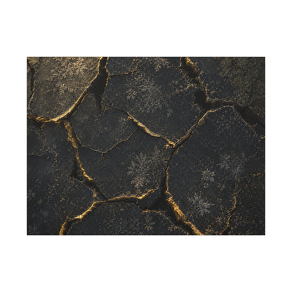 Cracked Earth Canvas Art | Winter Dark Japandi Shadow Zen Art