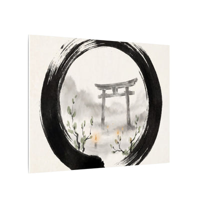 Spring Torii Gate Enso Canvas Art | Tranquil Decor