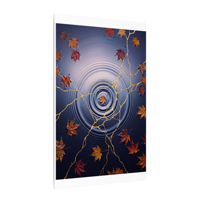 Kintsugi Water Ripple in Dawn | Gold Vein Canvas Art