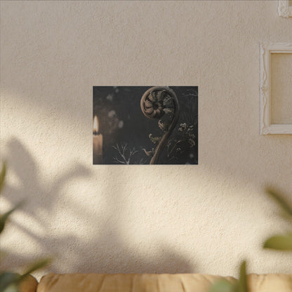 Candlelight Fern Unfurling Canvas Art - Japandi Ma