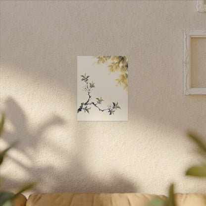 Kanso Cherry Blossom Canvas Art - Zen Sumi E