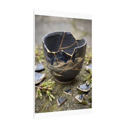 Datsuzoku Ceramic Bowl Canvas Art - Kintsugi Gold Repair