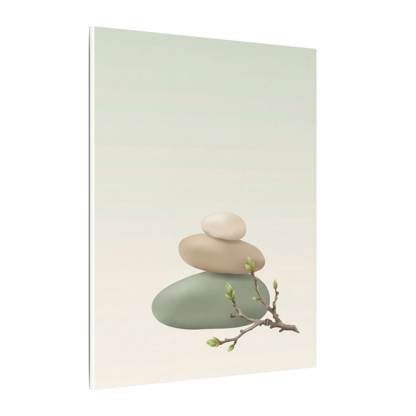 Dawn River Stones Canvas Art - Japandi Fukinsei