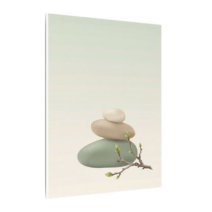Dawn River Stones Canvas Art - Japandi Fukinsei