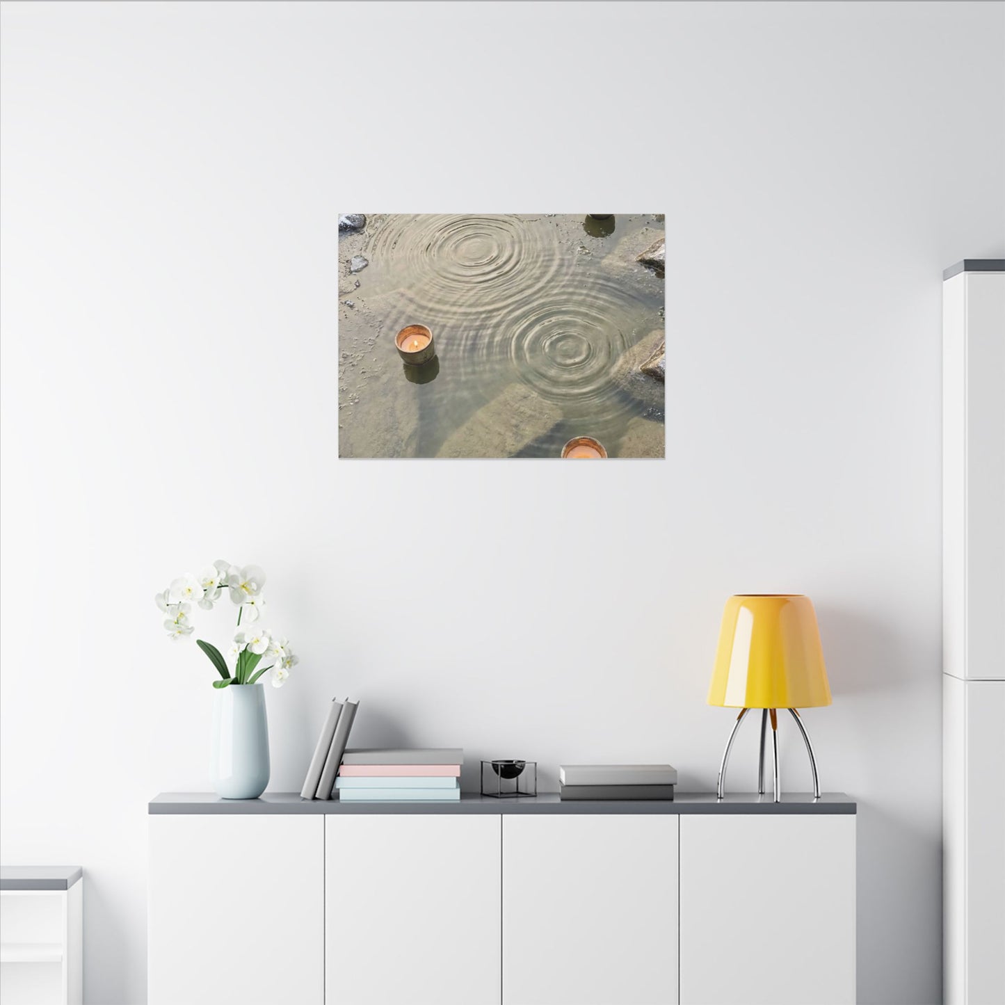 Water Ripple Canvas Art | Winter Japandi Japanese Pattern Art
