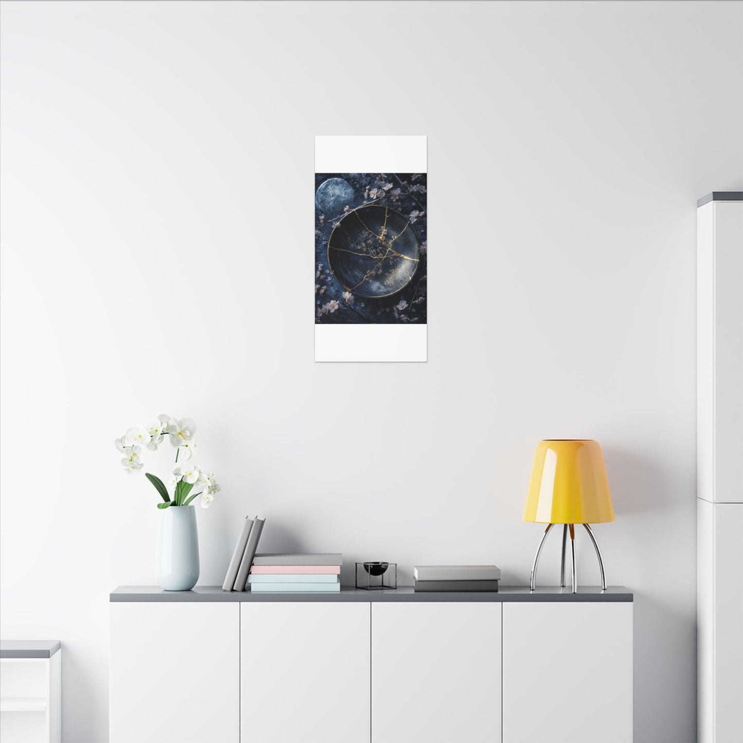 Cherry Blossom Winter Canvas Art | Kintsugi Philosophical Design