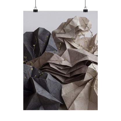 Paper Fold Texture Wall Art Print | Earthy Japandi Art