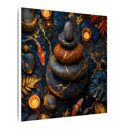 Summer River Stones Gold Vein Canvas Art | Resilient Decor