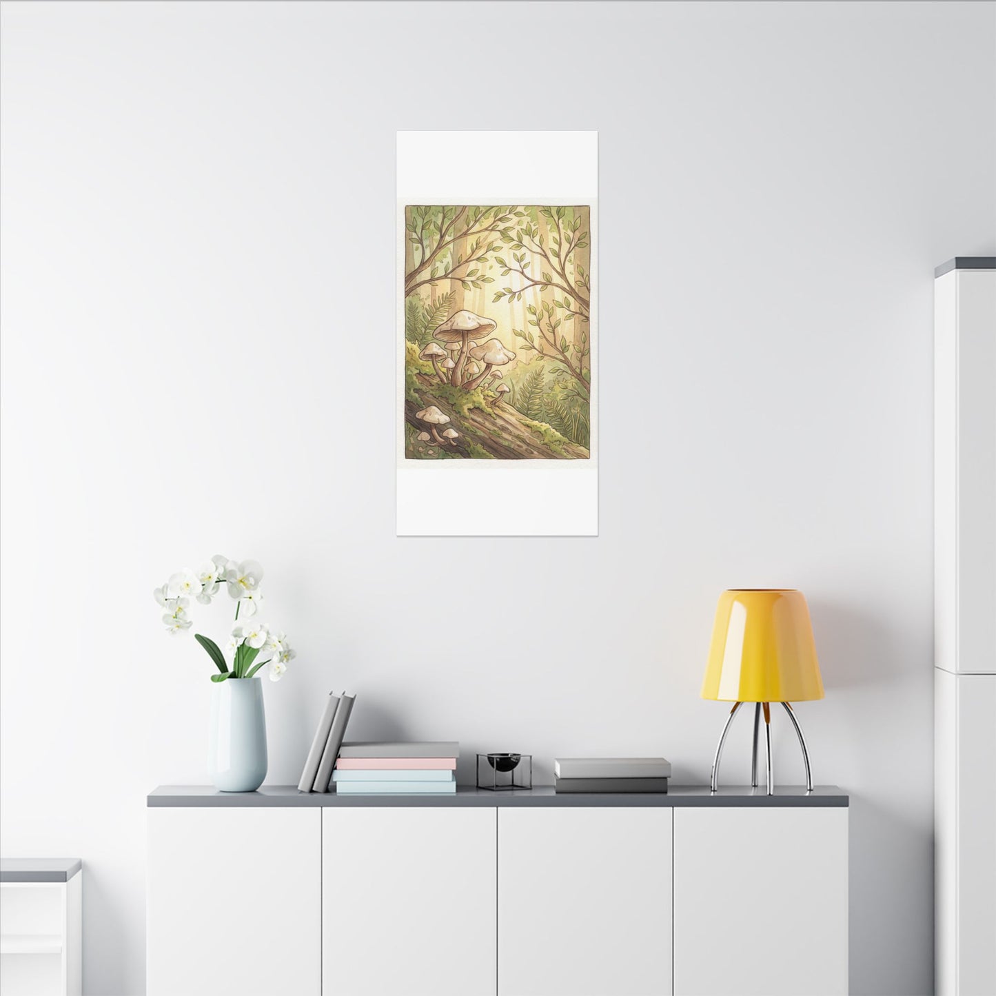 Spring Wild Mushrooms Mushroom Illustration Canvas Art | Cozy Decor