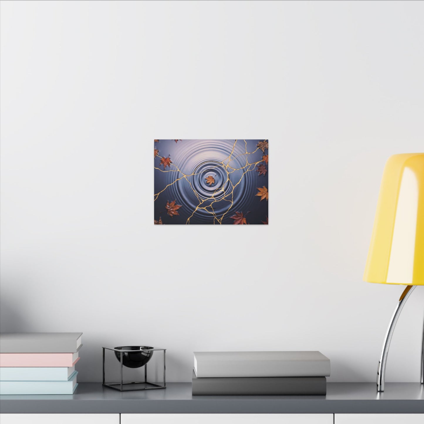 Kintsugi Water Ripple in Dawn | Gold Vein Canvas Art