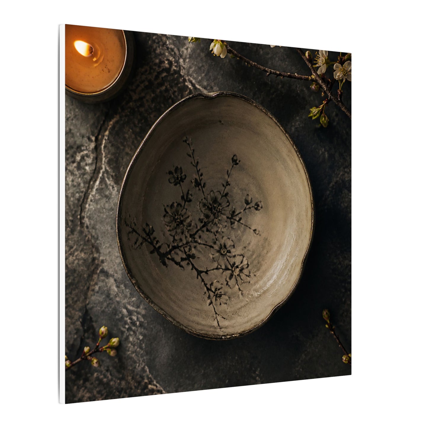 Ceramic Bowl Spring Canvas Art | Japandi Earthy Design