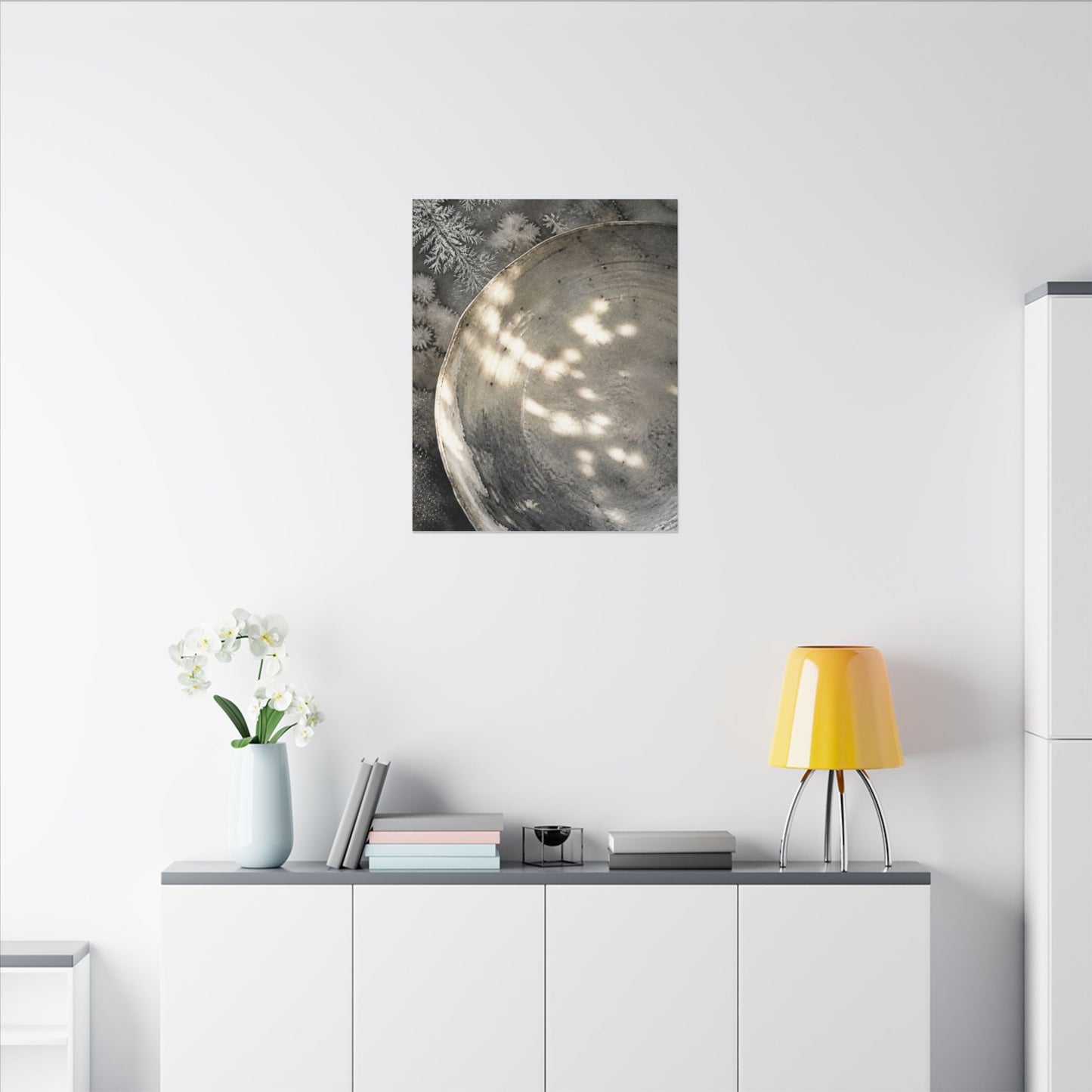 Ceramic Bowl Watercolor Canvas Art | Warm Japandi Art