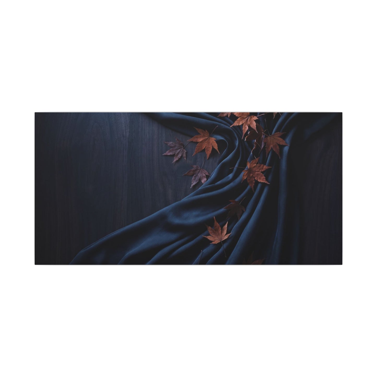 Silk Drape Autumn Canvas Art | Dark Japandi Sophisticated Design