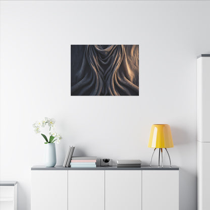 Moody Silk Drape Canvas Art - Shadow Zen Dark Japandi