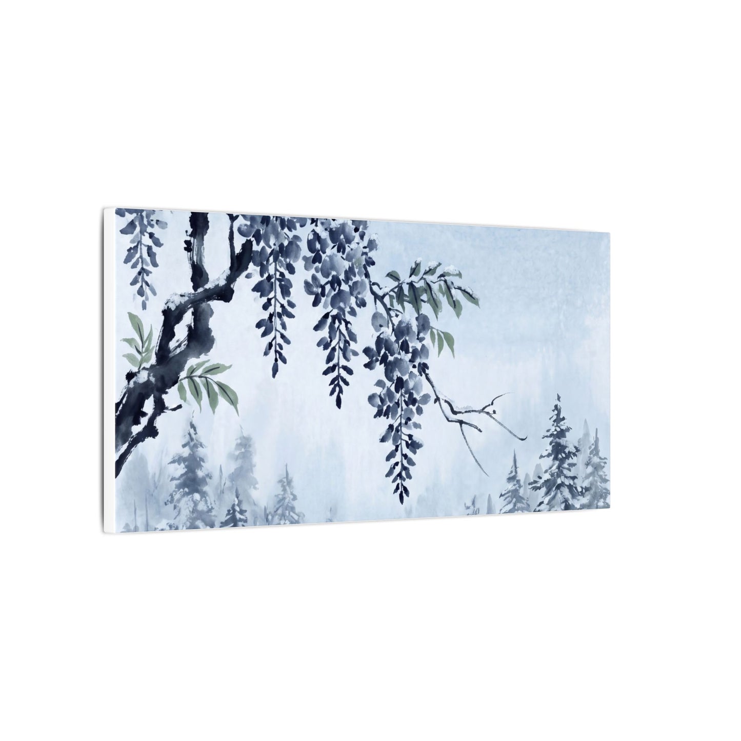 Seijaku Wisteria Canvas Art - Zen Sumi E