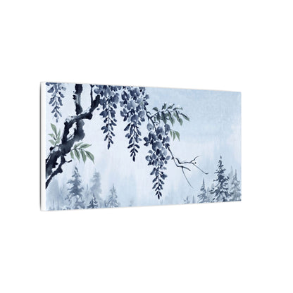 Seijaku Wisteria Canvas Art - Zen Sumi E