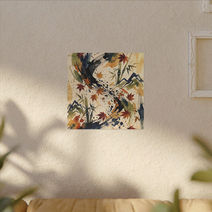 Golden Hour Ink Brushstroke Canvas Art - Zen Shibui