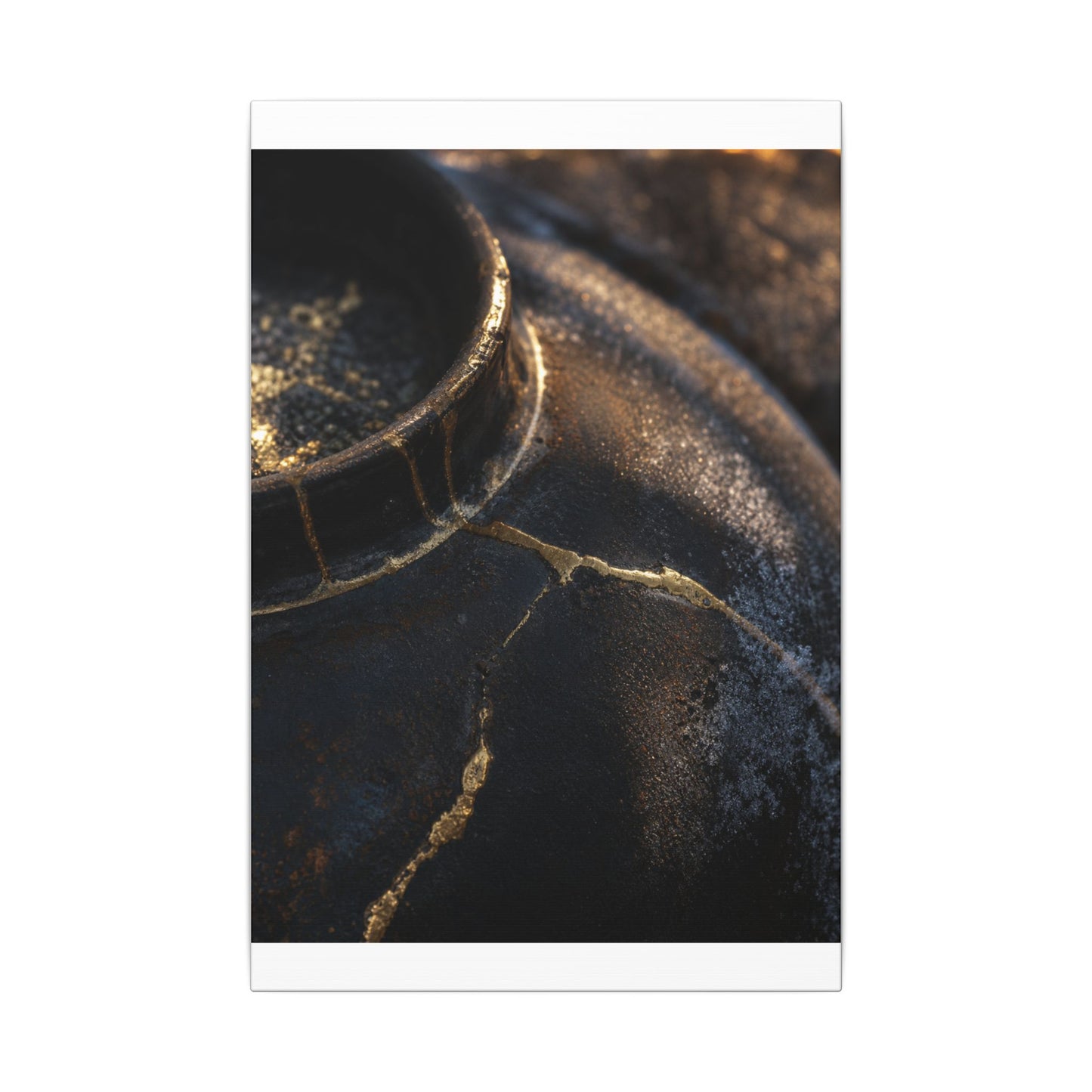 Kintsugi Rust Patina in Golden Hour | Broken Beauty Canvas Art