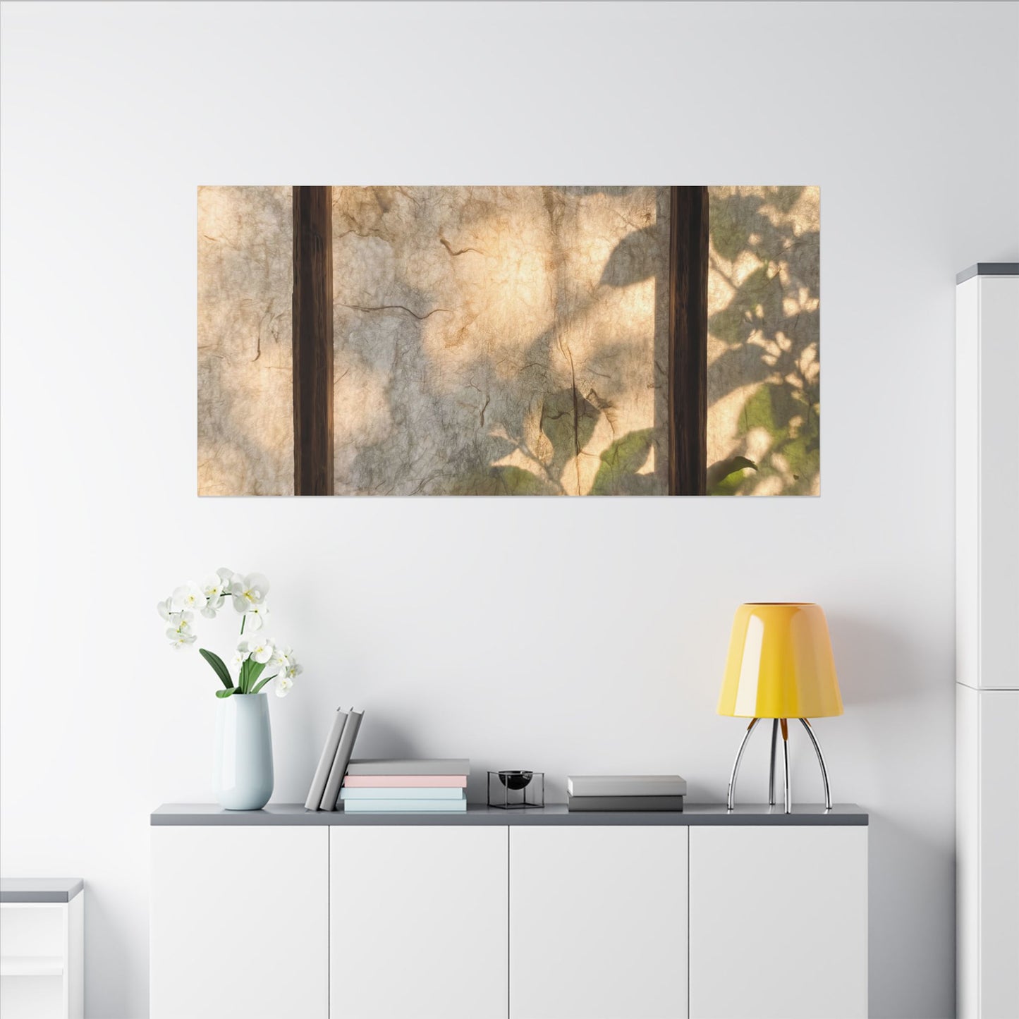 Golden Hour Shoji Screen Canvas Art - Japandi Mono No Aware