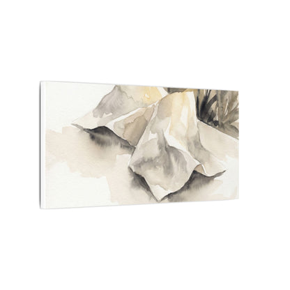 Paper Fold Watercolor Canvas Art | Warm Japandi Art