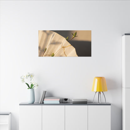 Paper Fold Gold Vein Canvas Art | Healing Kintsugi Art