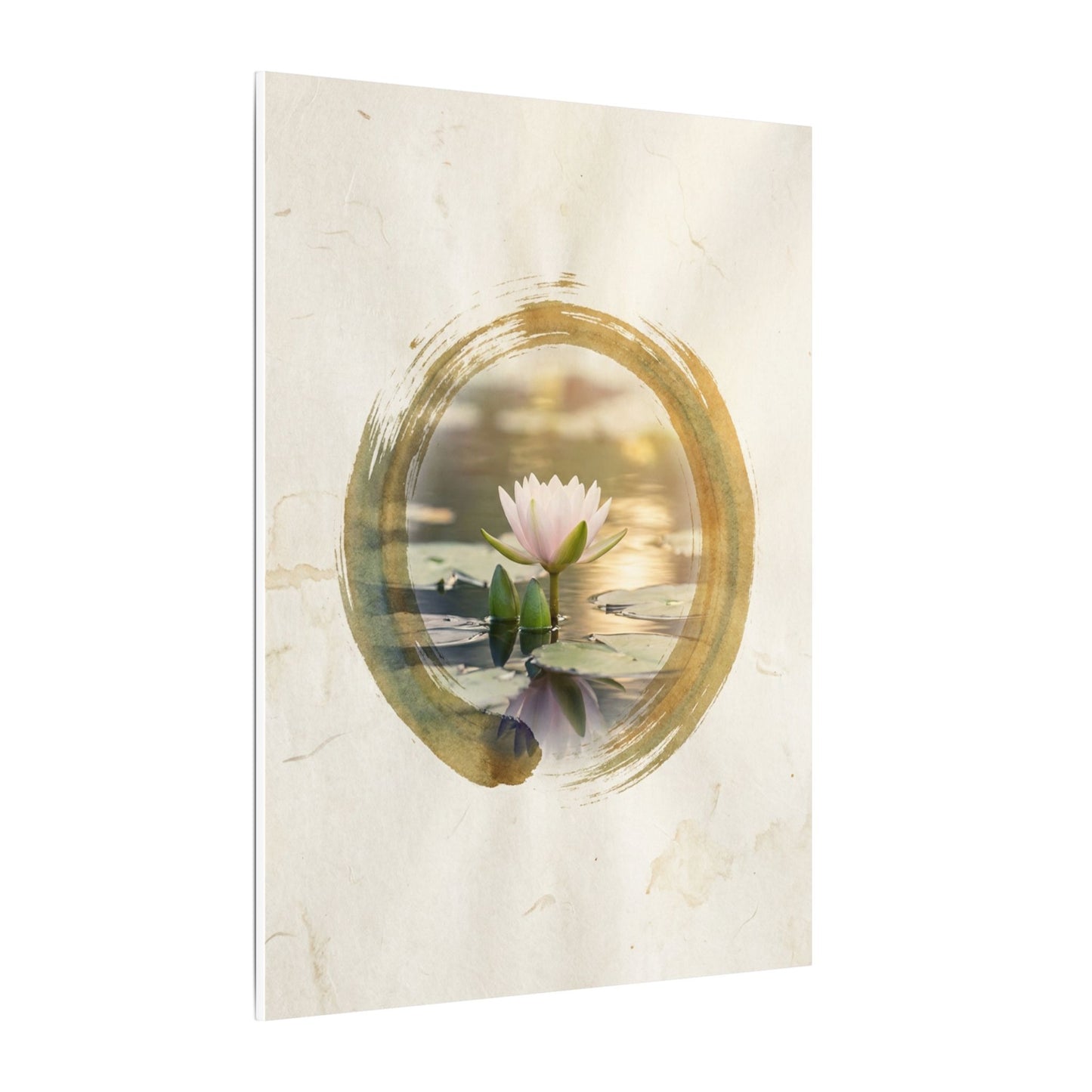 Peaceful Lotus Flower Canvas Art - Enso Zen