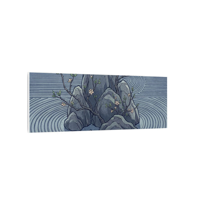 Spring Rock Garden Ukiyo E Inspired Canvas Art | Tranquil Decor