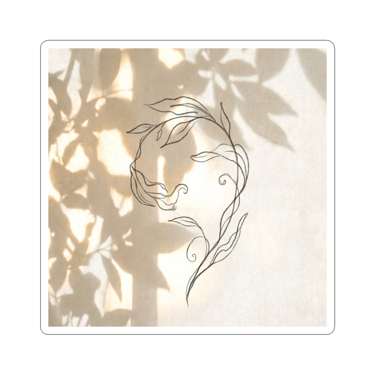 Summer Shoji Screen Minimal Line Sticker | Elegant Decor Art Print