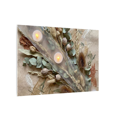 Candlelight Dried Flowers Canvas Art - Japandi Kanso