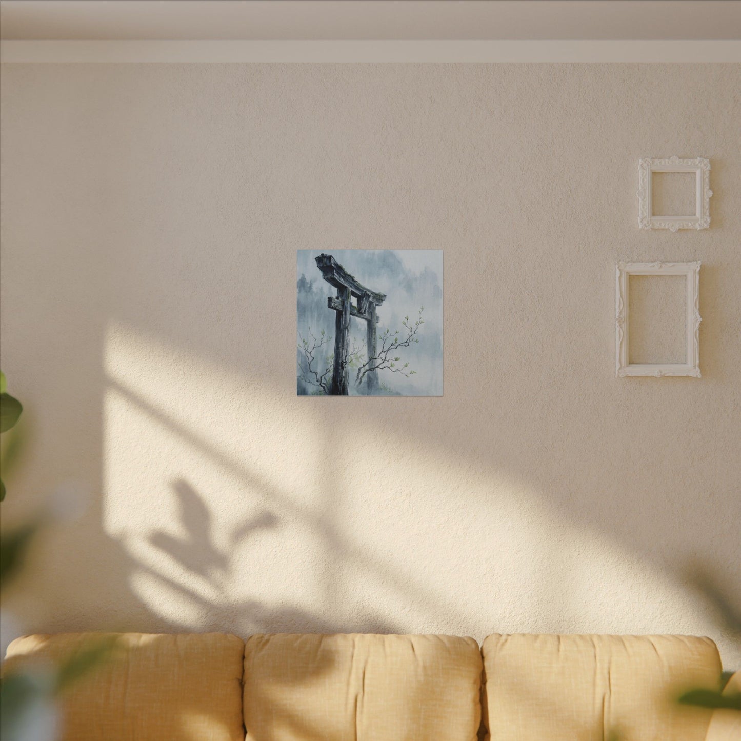 Torii Gate Canvas Art | Spring Zen Sumi E Art