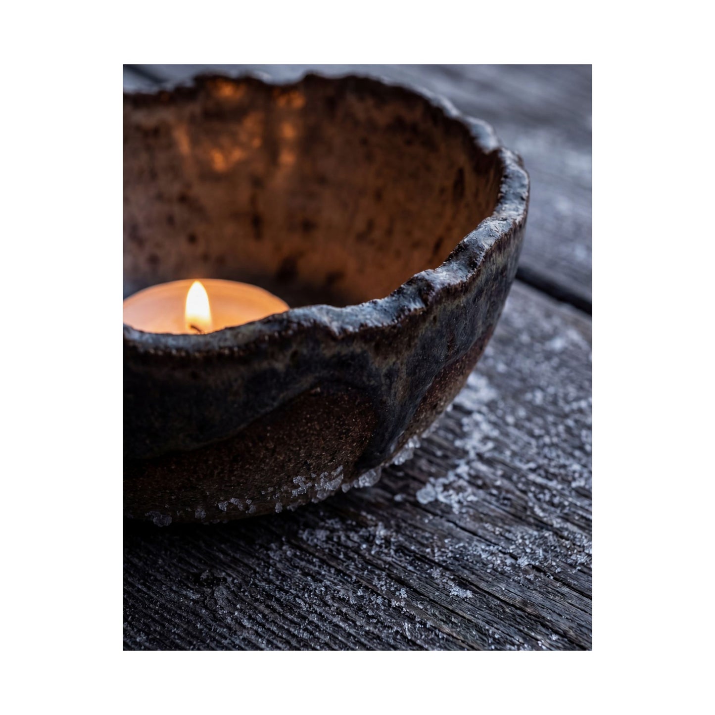 Sophisticated Ceramic Bowl Wall Art Print - Moody Minimal Dark Japandi