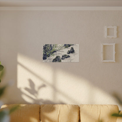 Dappled Rock Garden Canvas Art - Zen Mono No Aware