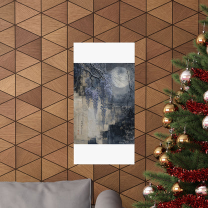 Moonlight Wisteria Wall Art Print - Japandi Seijaku
