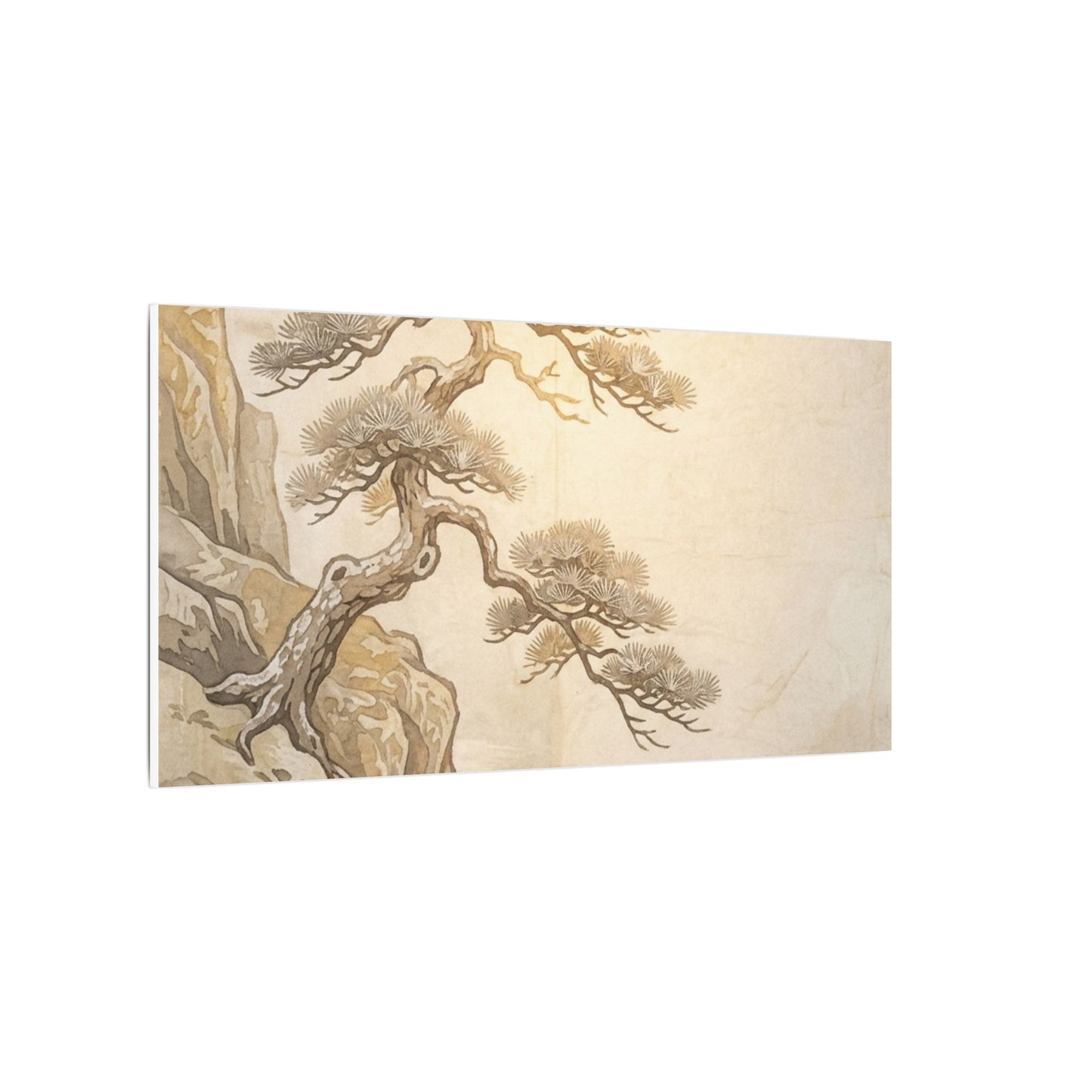 Winter Pine Tree Japanese Pattern Canvas Art | Elegant Decor