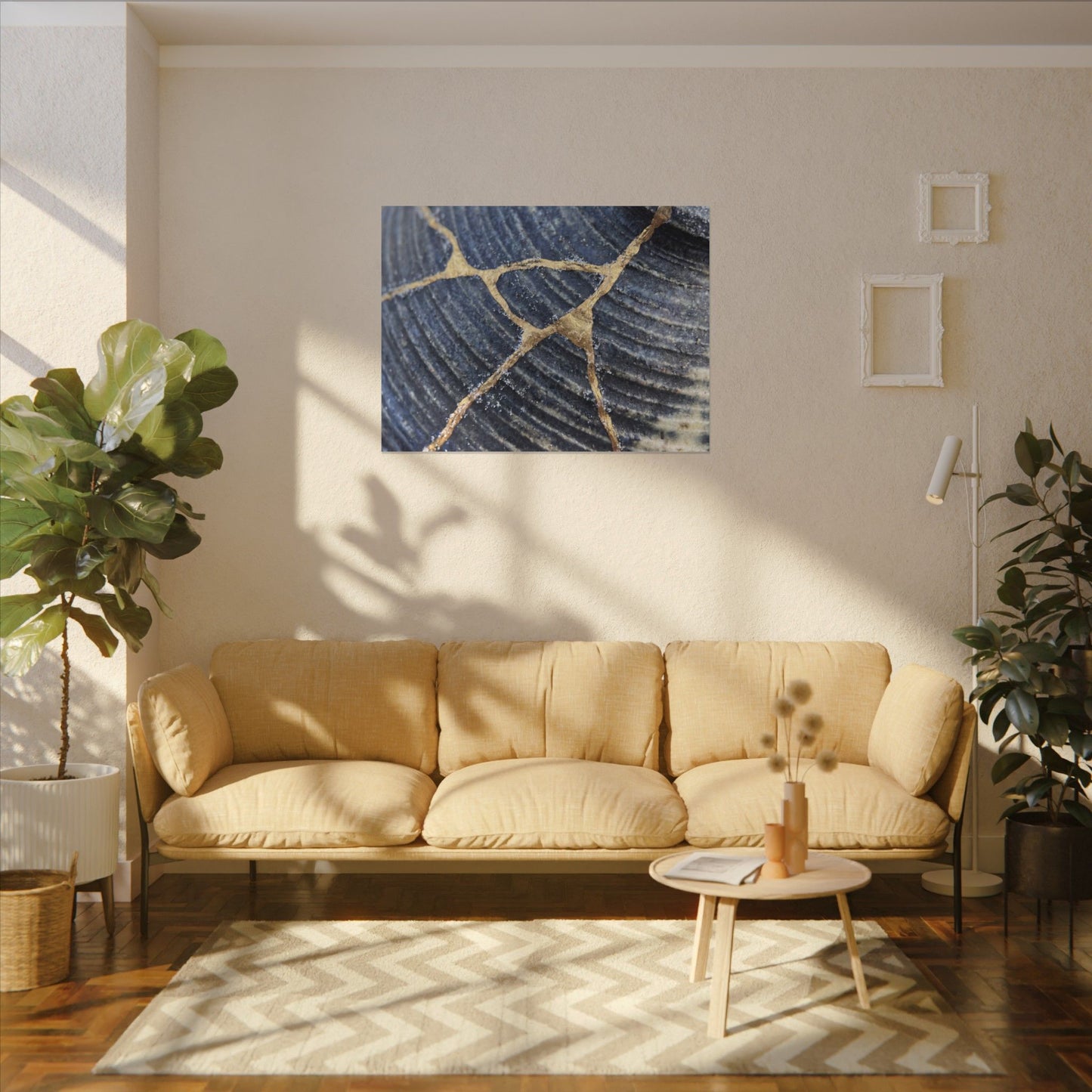 Shibui Water Ripple Canvas Art - Kintsugi Gold Repair