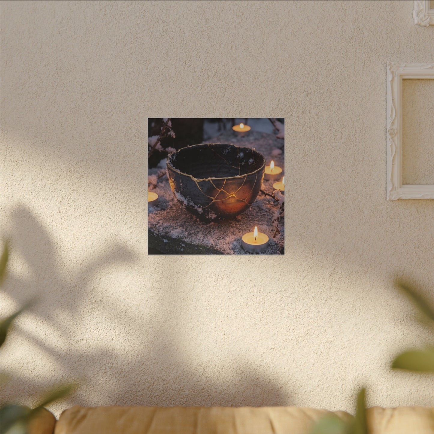 Ceramic Bowl Gold Repair Canvas Art | Beautiful Kintsugi Art