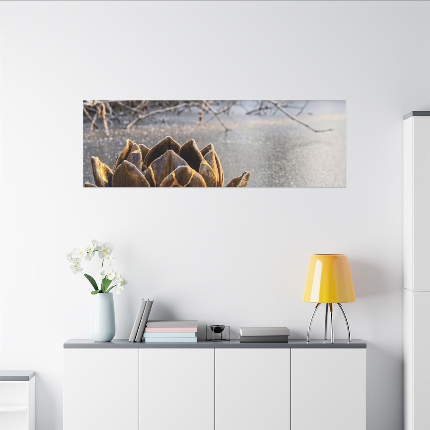 Lotus Flower Gold Repair Canvas Art | Beautiful Kintsugi Art