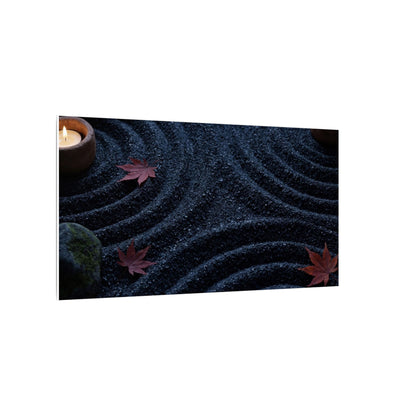 Seijaku Rock Garden Canvas Art - Dark Japandi Dark Texture
